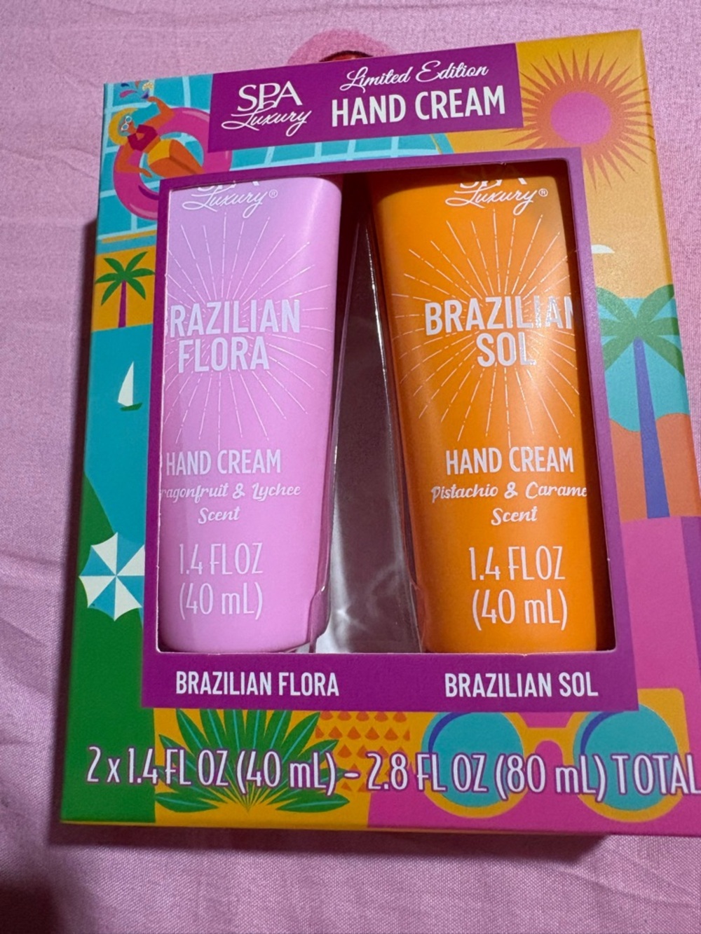 Brazilian Flora & Brazilian Sol Hand Cream Duo - Pink & Orange